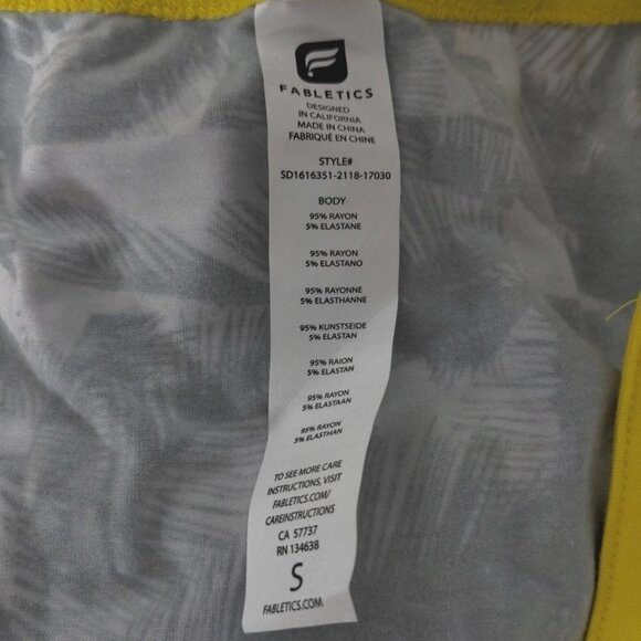 Fabletics Tina Mini Dress Small Black White Palms - Picture 6 of 7